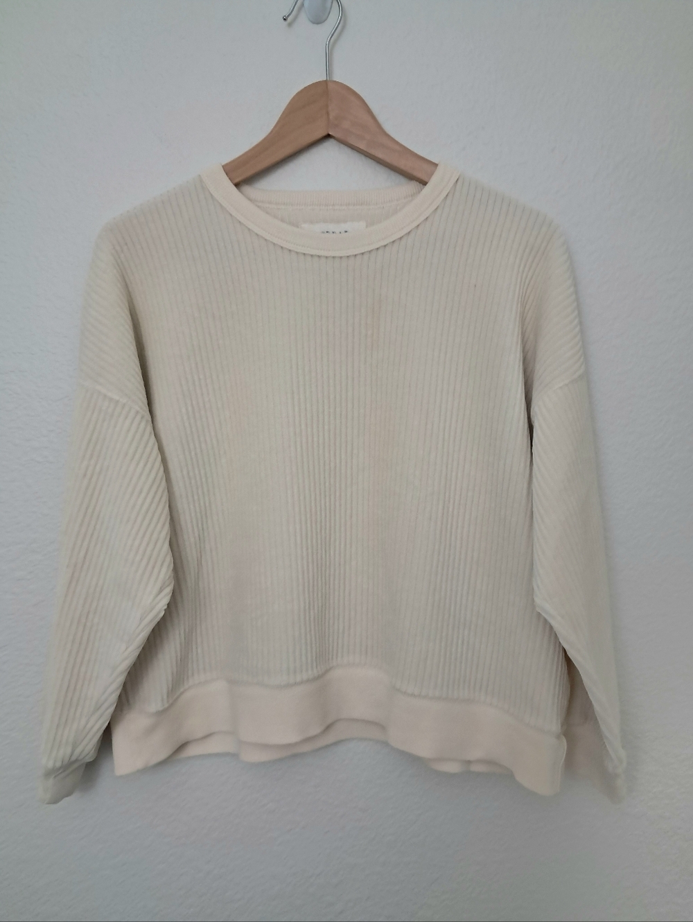 The Great Velour Wide Wale Sweatshirt Size Small Ivory Classic Capsule Casual
